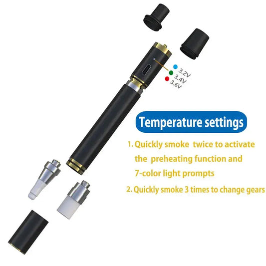 VOOZR P1 WAX Pen Vaporizer Equipped with heating ceramic cup, Number of puffs shift design, 510 interface - VOOZR