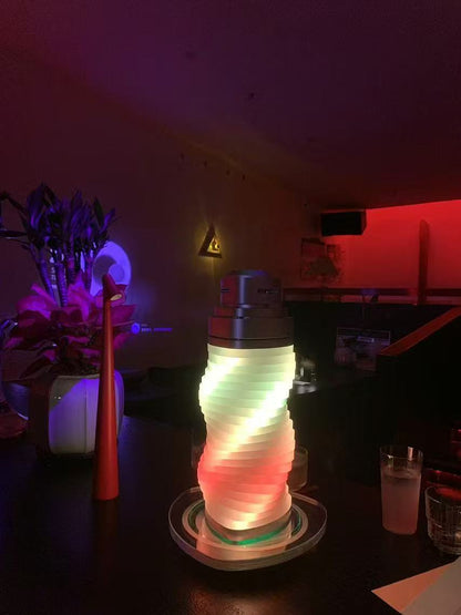 VOOZR  Hookah Shisha – Personalized Design with 7-Color Rotating Lights (Remote Controlled) & Laser Smoke Highlighting VOOZR