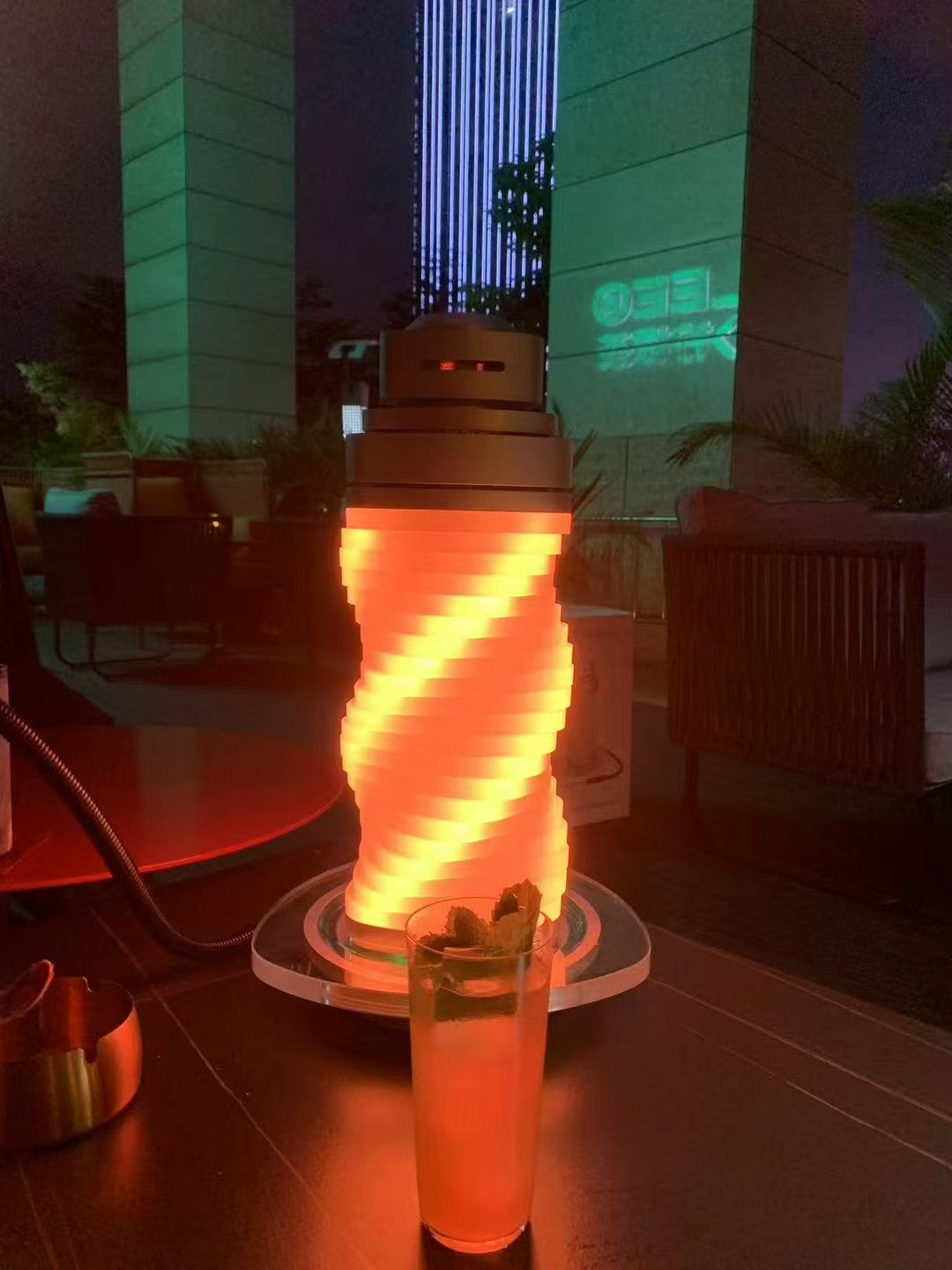 VOOZR  Hookah Shisha – Personalized Design with 7-Color Rotating Lights (Remote Controlled) & Laser Smoke Highlighting VOOZR