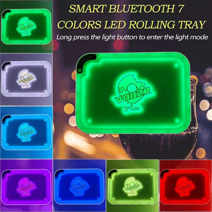 LED Rolling Tray (Light-Up / Glow) – 7 Colors, USB-C Rechargeable | VOOZR - VOOZR