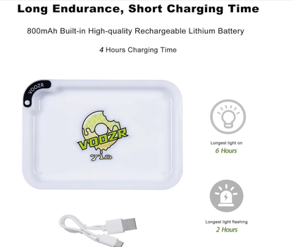 LED Rolling Tray – 7-Color Light-Up Glow, charging time